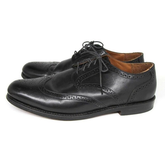 Cole Haan  Black Italian Calfskin Wingtip Derbys Size US 10 M   Made In USA - Picture 7 of 11